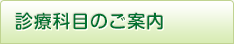 診療科目のご案内